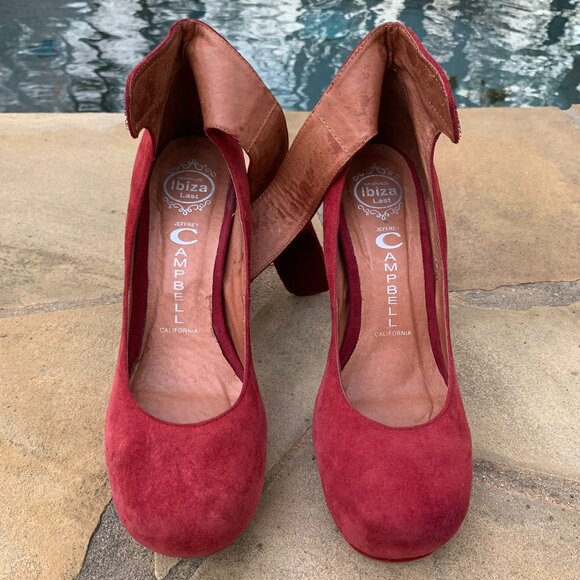 Jeffrey Campbell Vintage Aurora Suede Heels Sz 7.5 - Picture 12 of 16